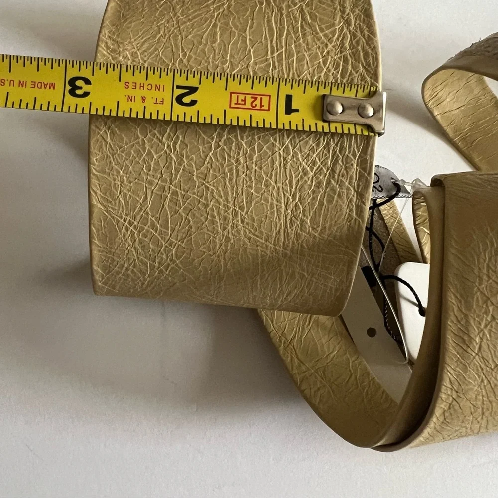 ADA LEATHER WRAP BELT PALE YELLOW OS NWT